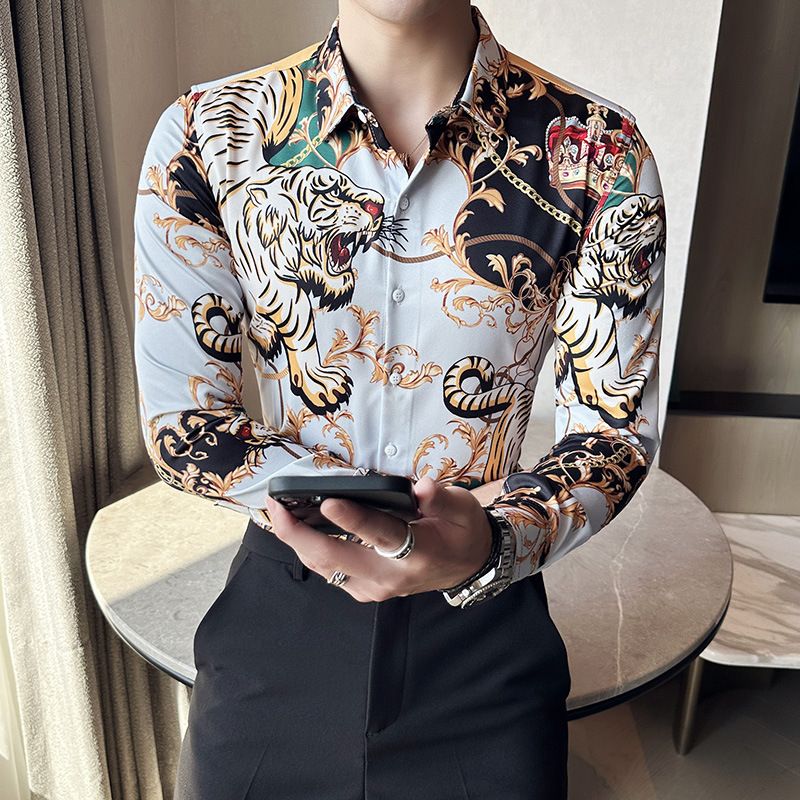 Men's Shirts New Fashion Long Sleeve Shirt Plus Size Single Button Turn Down Spring Men Clothing