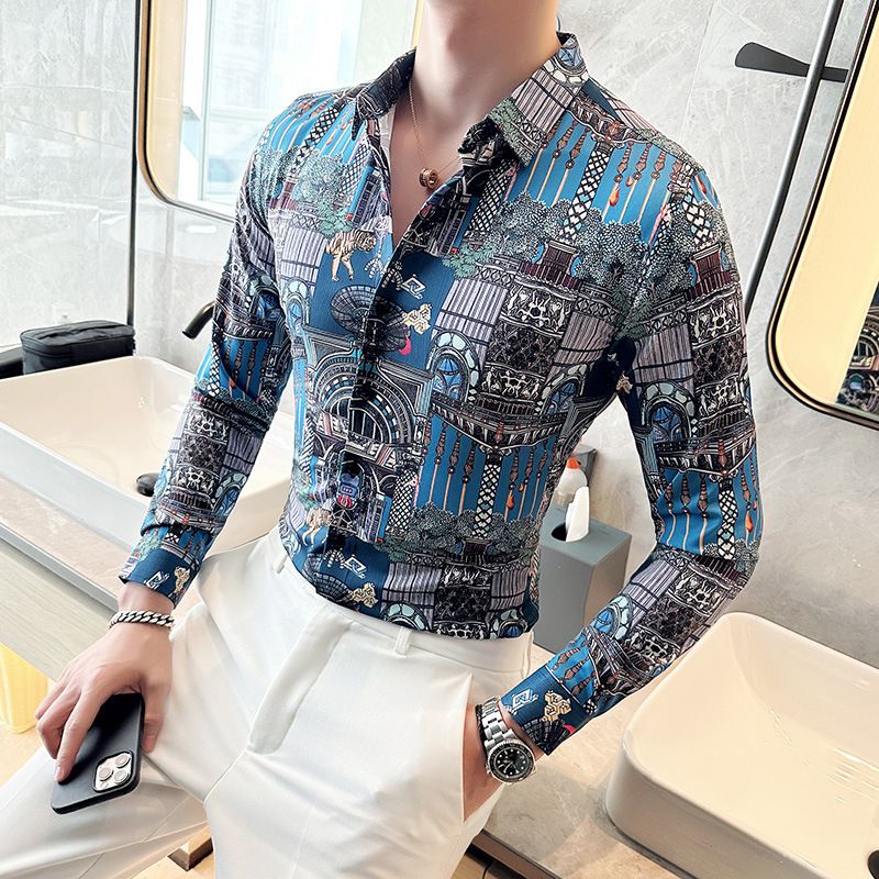 Men's Shirts New Fashion Long Sleeve Shirt Plus Size Single Button Turn Down Spring Men Clothing