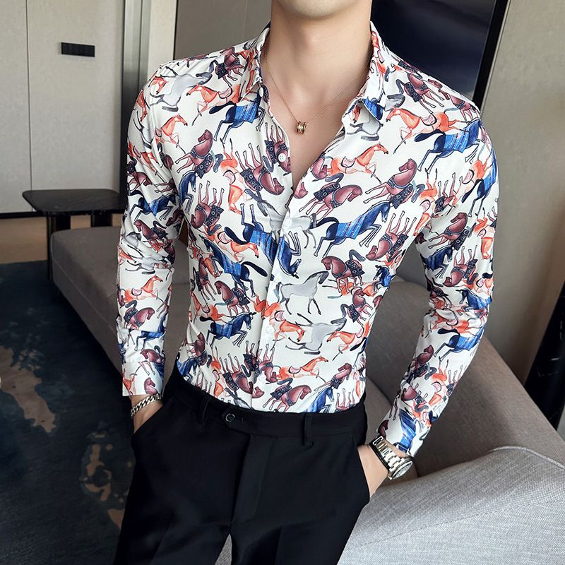 shirt men's long-sleeved Slim-free solid color professional business dress white men's suit shirt sweater T-shirt