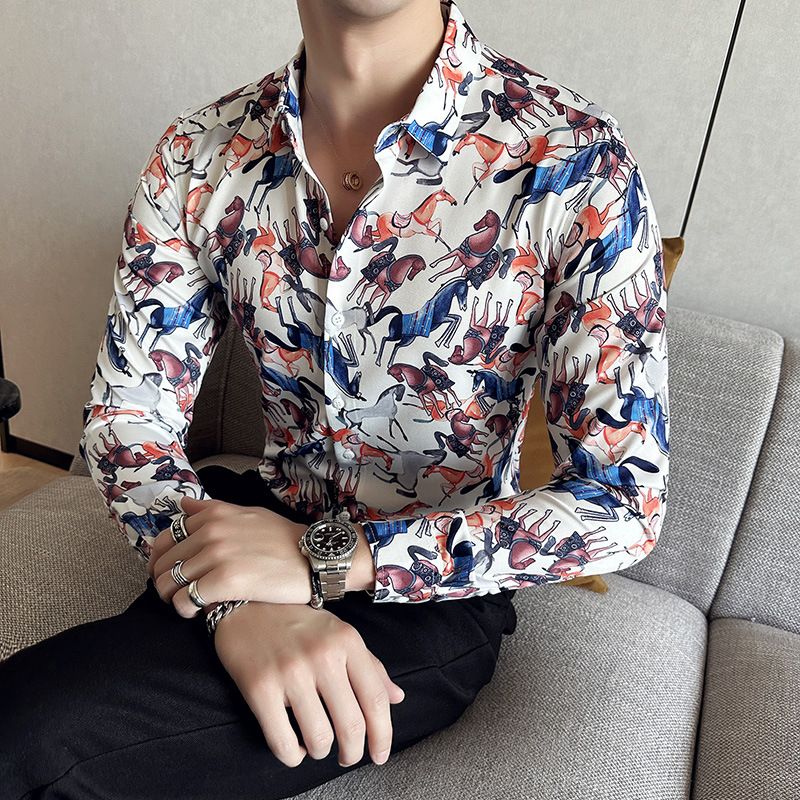 shirt men's long-sleeved Slim-free solid color professional business dress white men's suit shirt sweater T-shirt