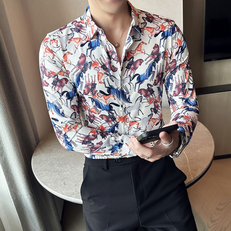 shirt men's long-sleeved Slim-free solid color professional business dress white men's suit shirt sweater T-shirt