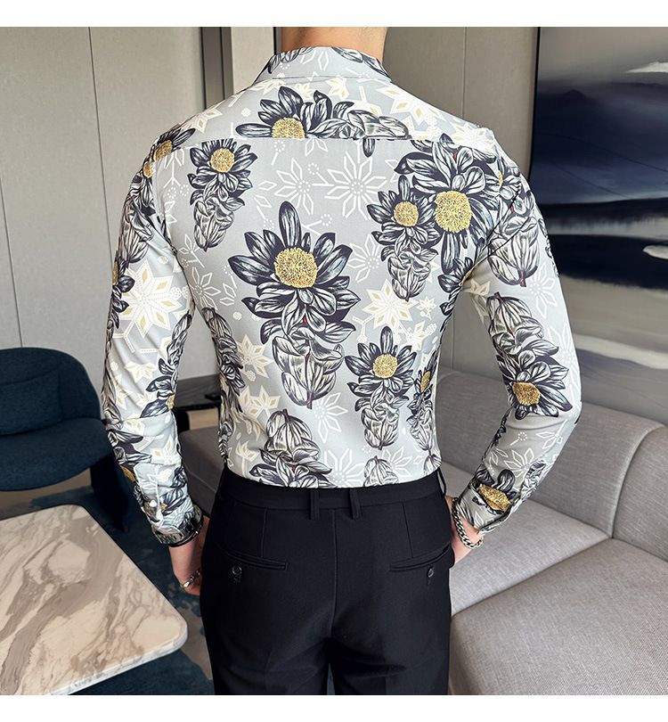 shirt men's long-sleeved Slim-free solid color professional business dress white men's suit shirt sweater T-shirt