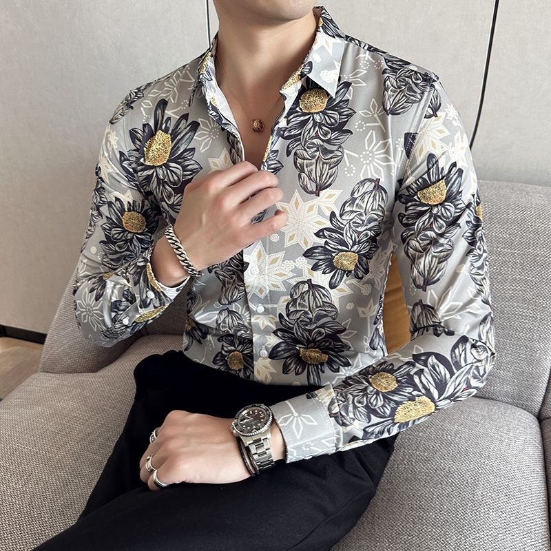 shirt men's long-sleeved Slim-free solid color professional business dress white men's suit shirt sweater T-shirt