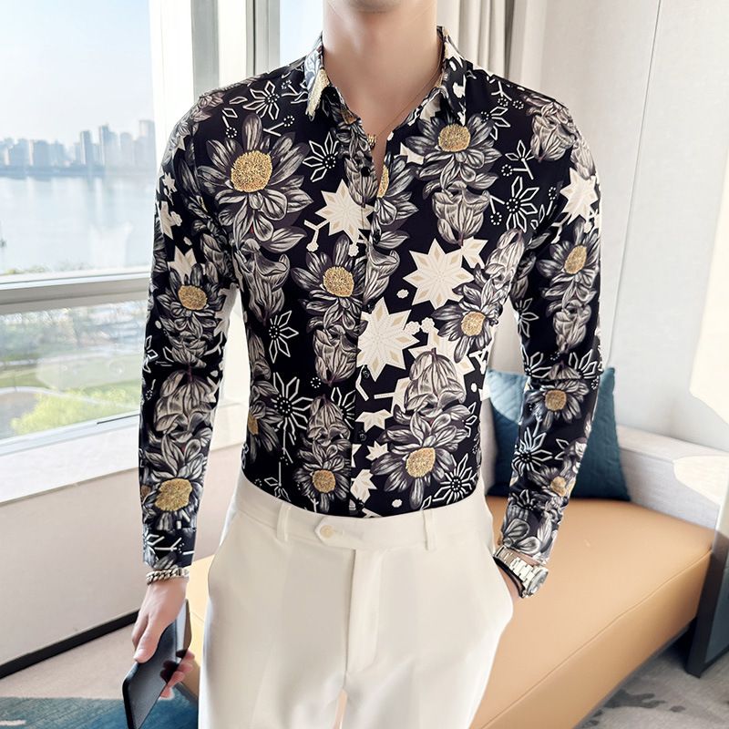 shirt men's long-sleeved Slim-free solid color professional business dress white men's suit shirt sweater T-shirt
