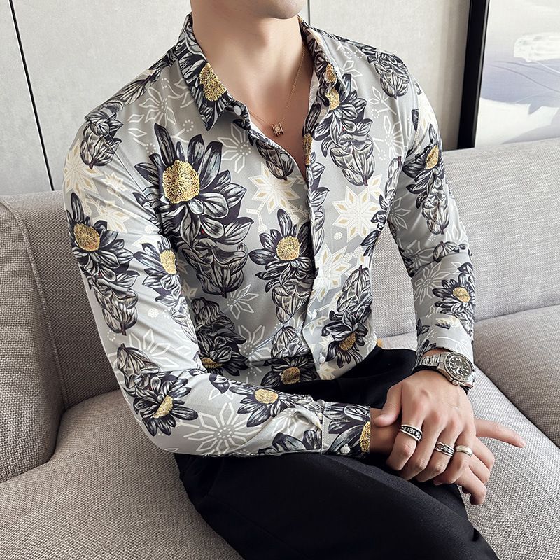 shirt men's long-sleeved Slim-free solid color professional business dress white men's suit shirt sweater T-shirt