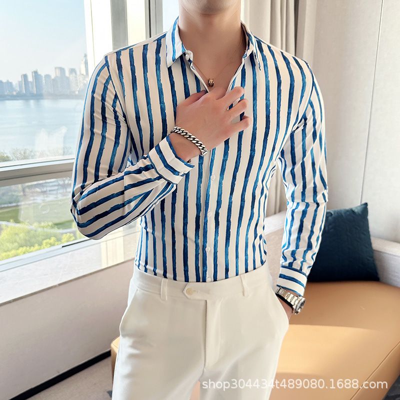 shirt men's long-sleeved Slim-free solid color professional business dress white men's suit shirt sweater T-shirt