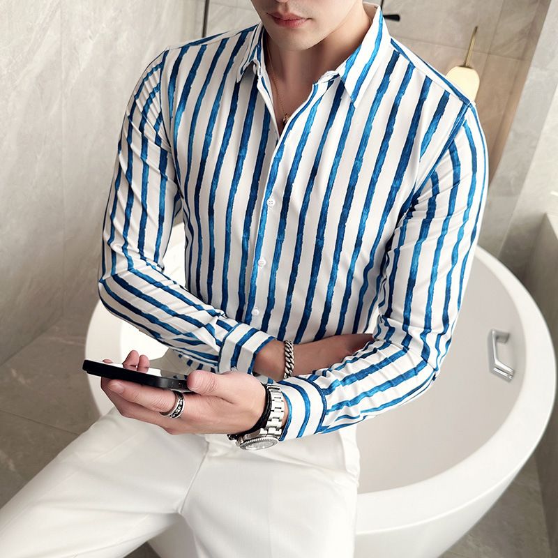 shirt men's long-sleeved Slim-free solid color professional business dress white men's suit shirt sweater T-shirt