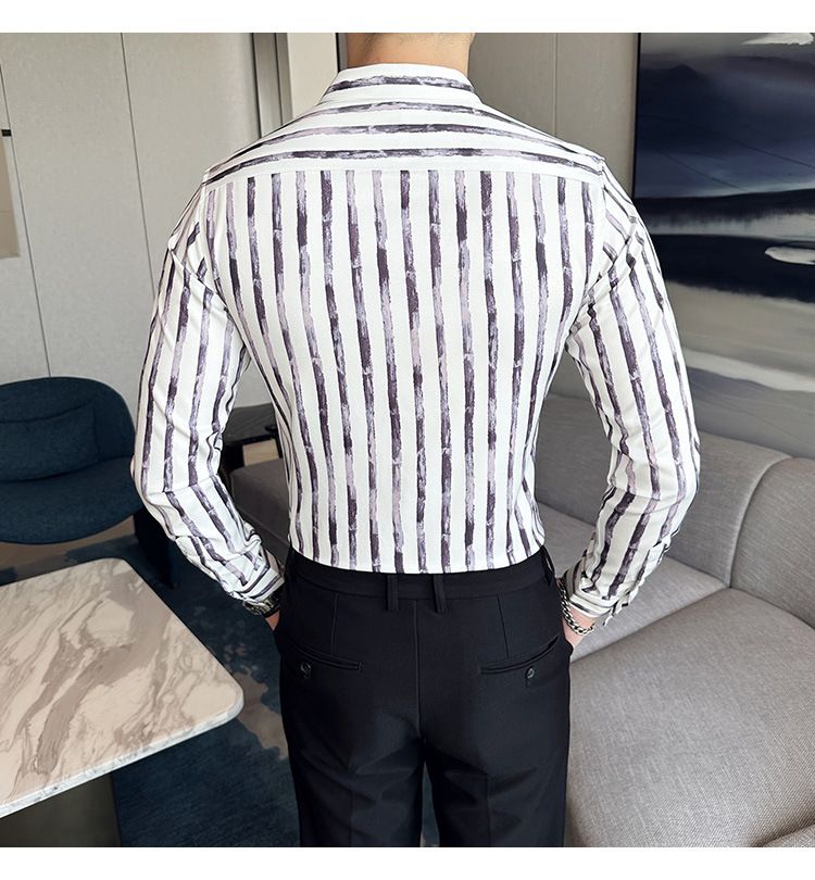 shirt men's long-sleeved Slim-free solid color professional business dress white men's suit shirt sweater T-shirt