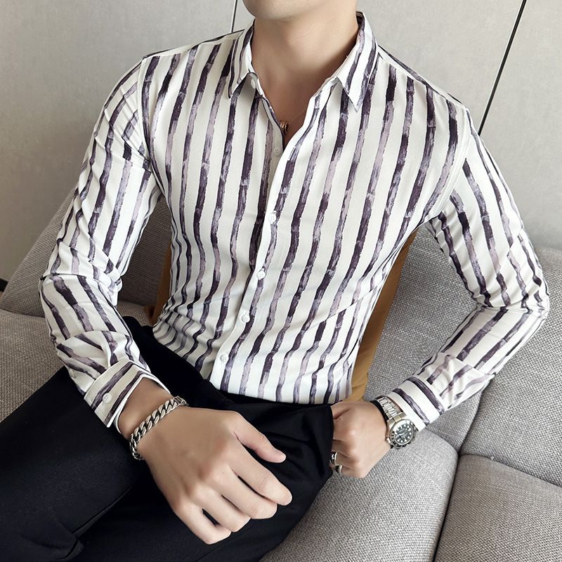 shirt men's long-sleeved Slim-free solid color professional business dress white men's suit shirt sweater T-shirt