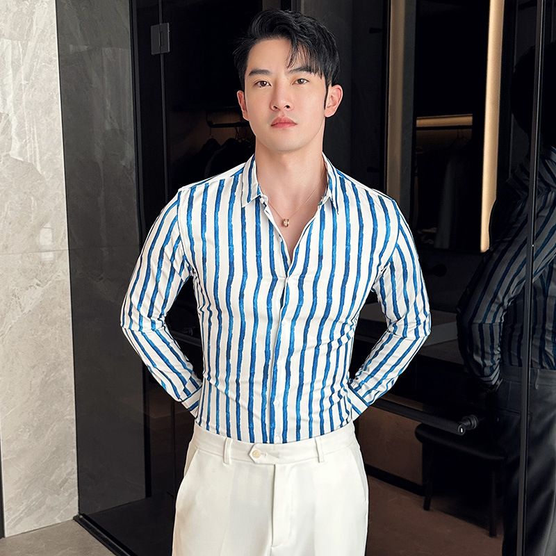 shirt men's long-sleeved Slim-free solid color professional business dress white men's suit shirt sweater T-shirt