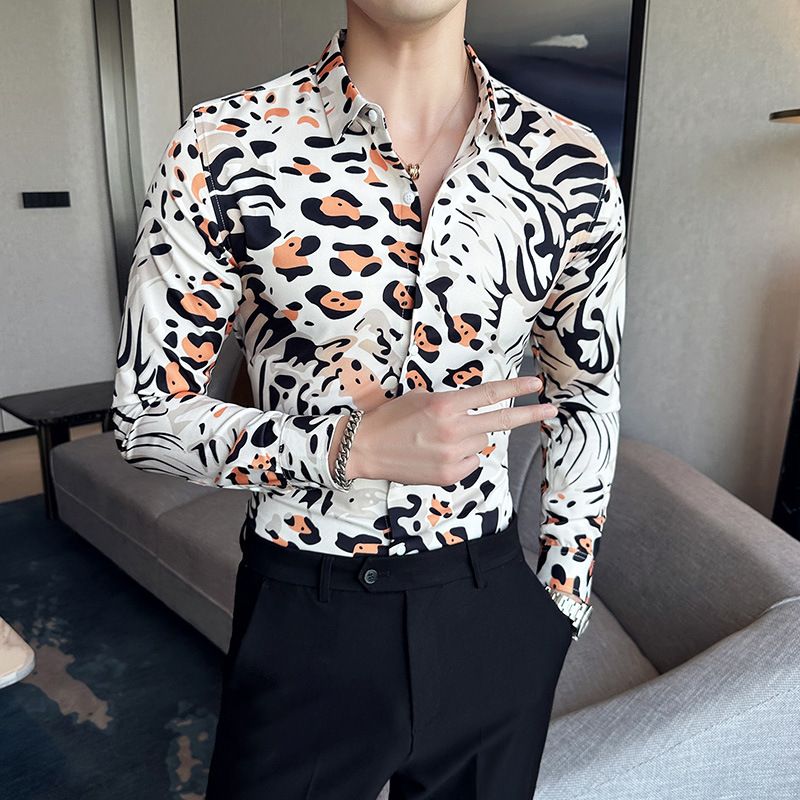 men's long-sleeved Slim-free professional business dress white men's suit shirt sweater T-shirt