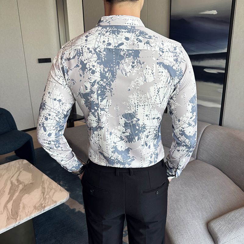 men's long-sleeved Slim-free professional business dress white men's suit shirt sweater T-shirt