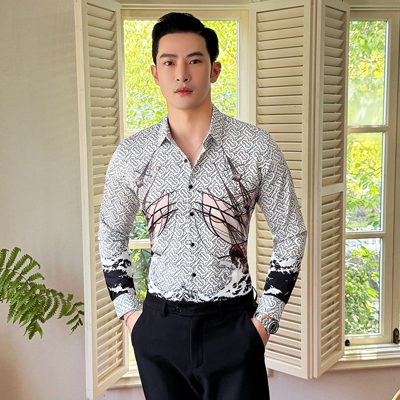 Mens Long Sleeve Button Down Shirts Casual Spread Collar Cotton Linen Striped Work Shirts V Neck Summer Beach Tops