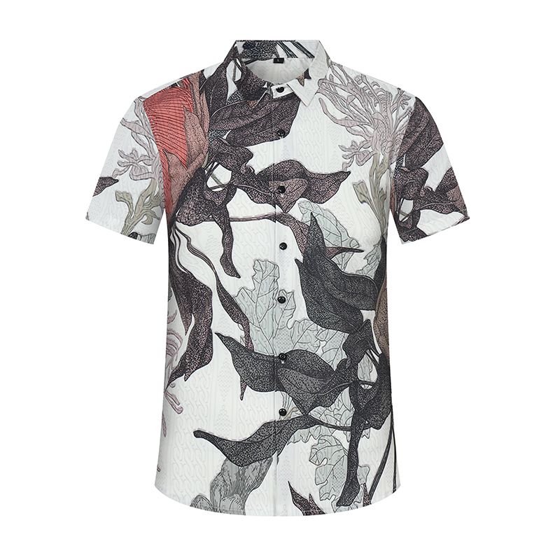 Factory High Quality Polyester Button Up Shirt For Men Fashion Mens Thick Warm Solid Color Short Sleeve Plaid Shirt Plus Size men shirt