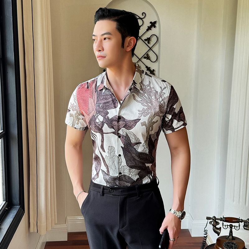 Factory High Quality Polyester Button Up Shirt For Men Fashion Mens Thick Warm Solid Color Short Sleeve Plaid Shirt Plus Size men shirt