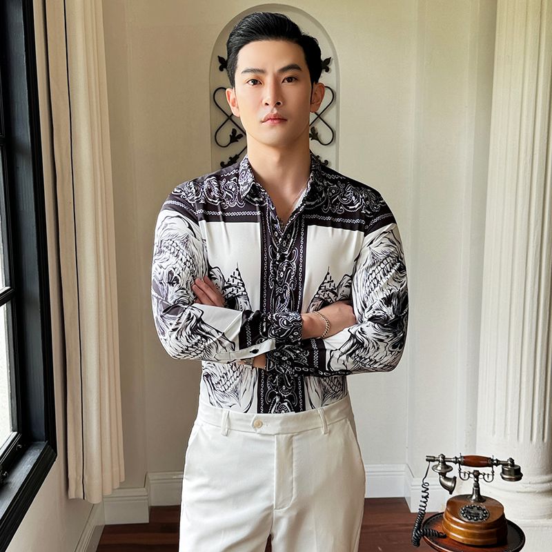 Custom Cotton Casual Shirt Stand-up Collar Long Sleeve Men's Shirts Formal Shirt Collection from Bangladesh men shirt
