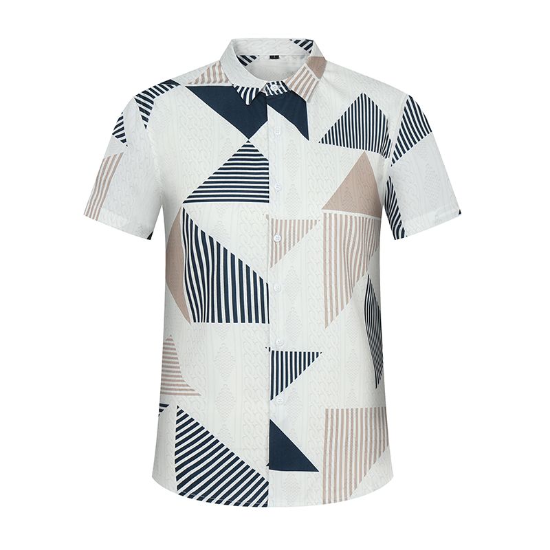 Shiny Gold Striped Satin Shirt for Men Short Sleeve Party Mens Dress Shirts Casual Club Social Shirt