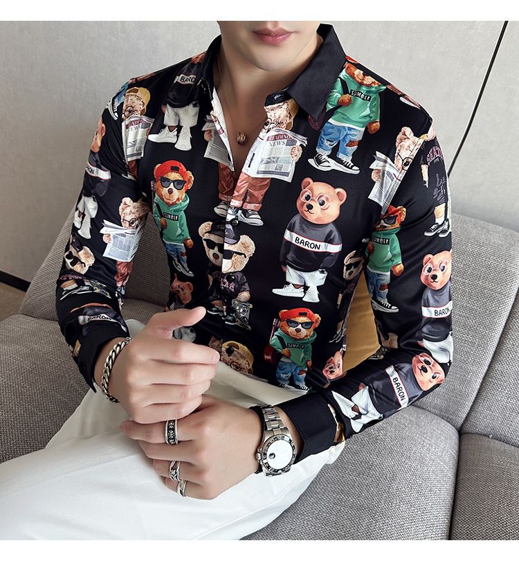 men's long-sleeved Slim-free professional business dress white men's suit shirt sweater T-shirt