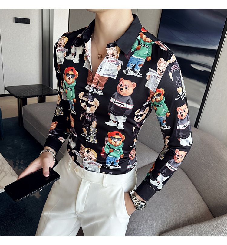 men's long-sleeved Slim-free professional business dress white men's suit shirt sweater T-shirt