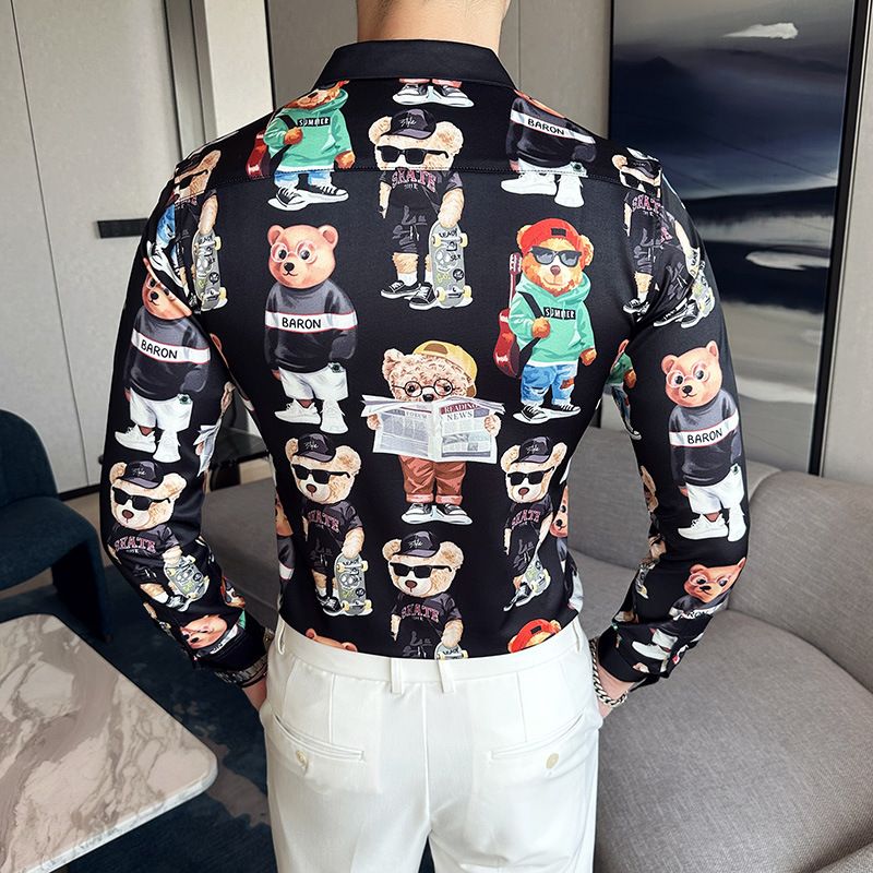 men's long-sleeved Slim-free professional business dress white men's suit shirt sweater T-shirt