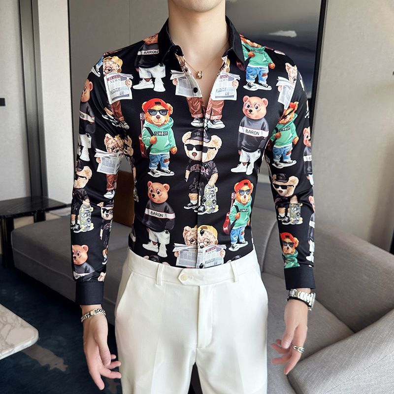 men's long-sleeved Slim-free professional business dress white men's suit shirt sweater T-shirt