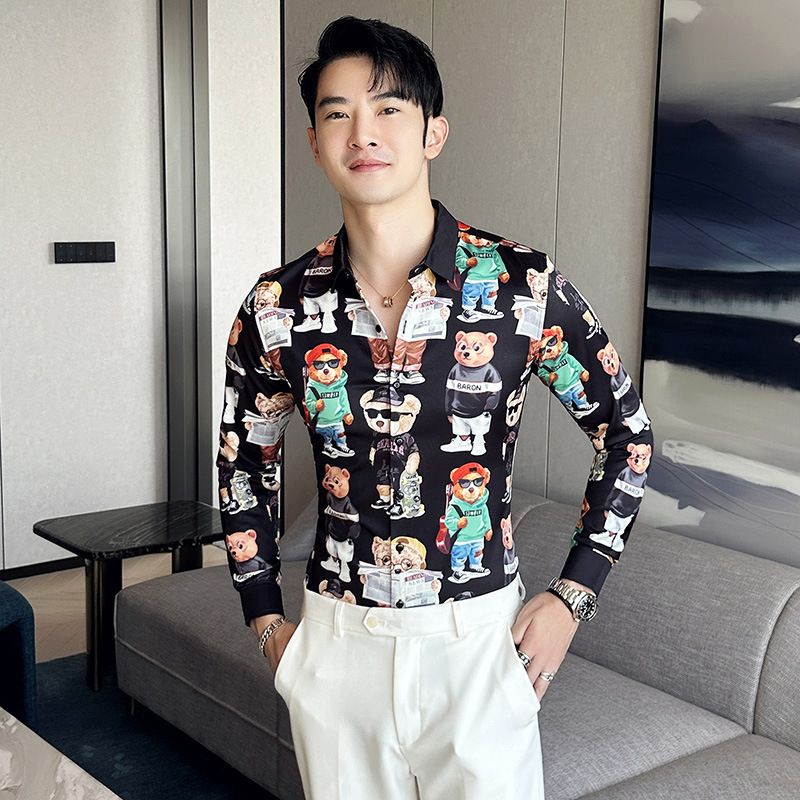 men's long-sleeved Slim-free professional business dress white men's suit shirt sweater T-shirt