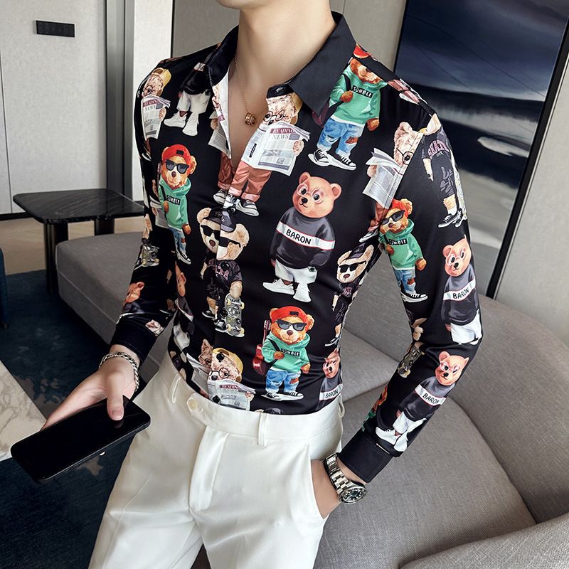 men's long-sleeved Slim-free professional business dress white men's suit shirt sweater T-shirt