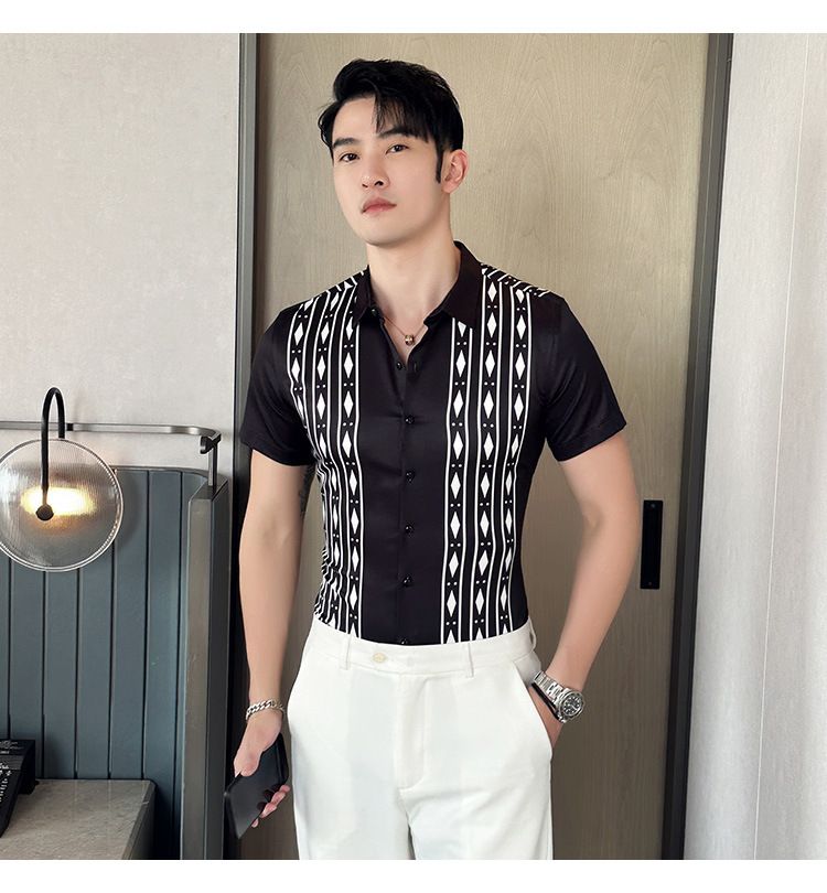 Shirt custom manufacturer summer Short sleeve new designer custom button up shirt printing men shirt
