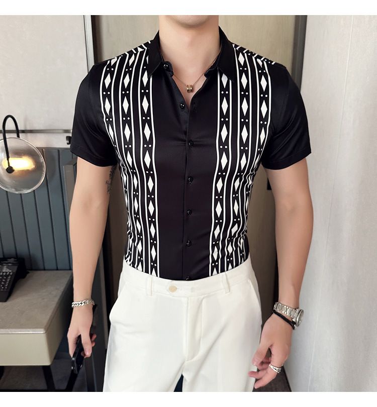 Shirt custom manufacturer summer Short sleeve new designer custom button up shirt printing men shirt