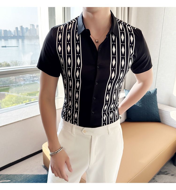 Shirt custom manufacturer summer Short sleeve new designer custom button up shirt printing men shirt