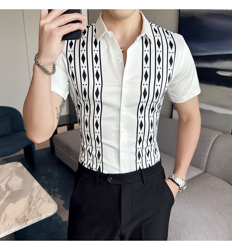 Shirt custom manufacturer summer Short sleeve new designer custom button up shirt printing men shirt