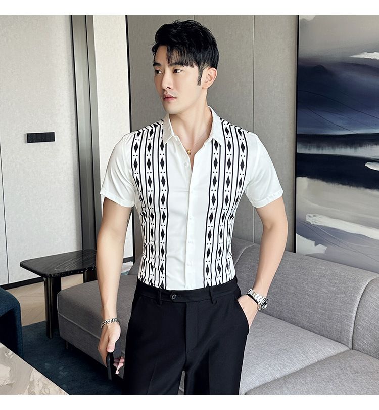 Shirt custom manufacturer summer Short sleeve new designer custom button up shirt printing men shirt