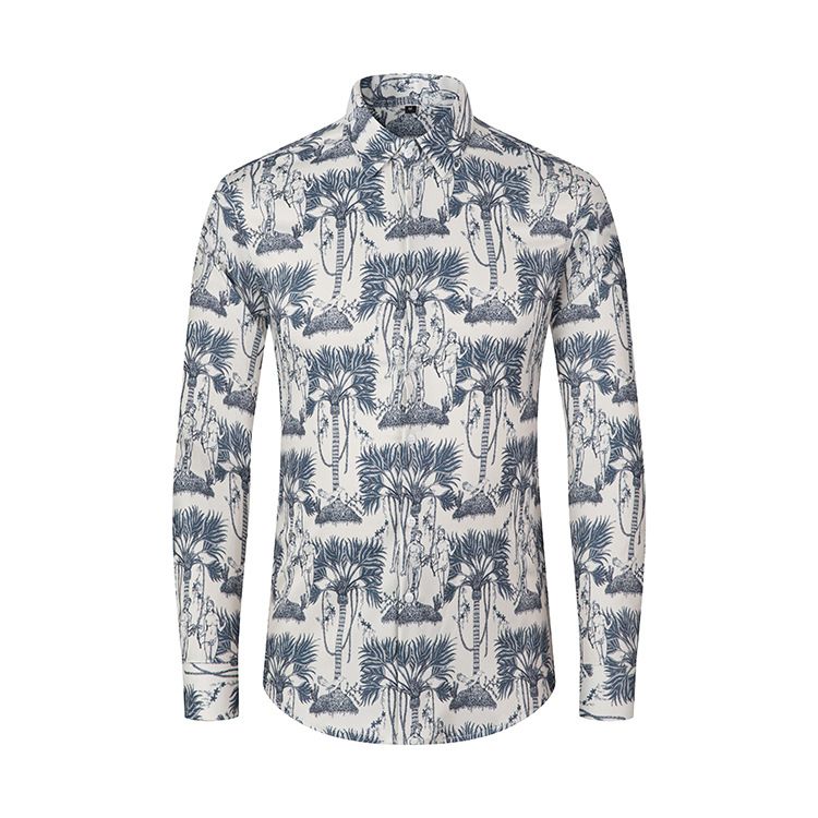 Sale QUICK DRY Plaid Flannel Shirt In-Stock Items Waffle Knit Long Sleeve Shirt Turn-down Collar Hawaii Shirt
