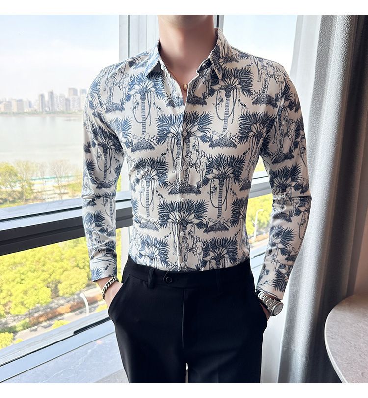 Sale QUICK DRY Plaid Flannel Shirt In-Stock Items Waffle Knit Long Sleeve Shirt Turn-down Collar Hawaii Shirt