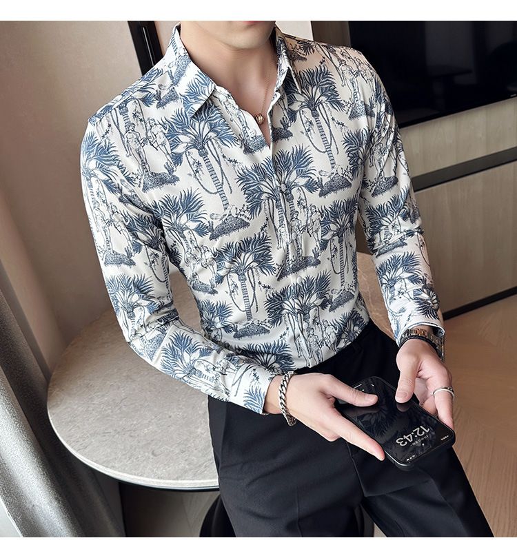 Sale QUICK DRY Plaid Flannel Shirt In-Stock Items Waffle Knit Long Sleeve Shirt Turn-down Collar Hawaii Shirt
