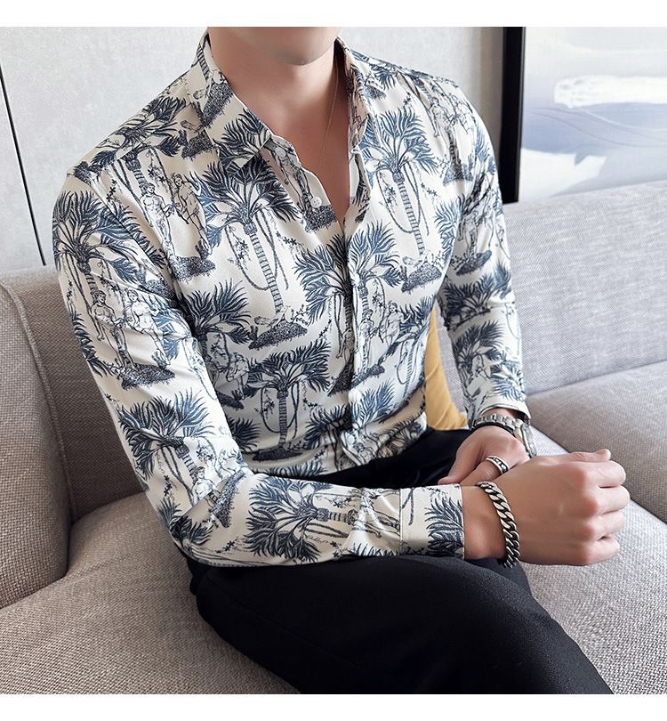Sale QUICK DRY Plaid Flannel Shirt In-Stock Items Waffle Knit Long Sleeve Shirt Turn-down Collar Hawaii Shirt