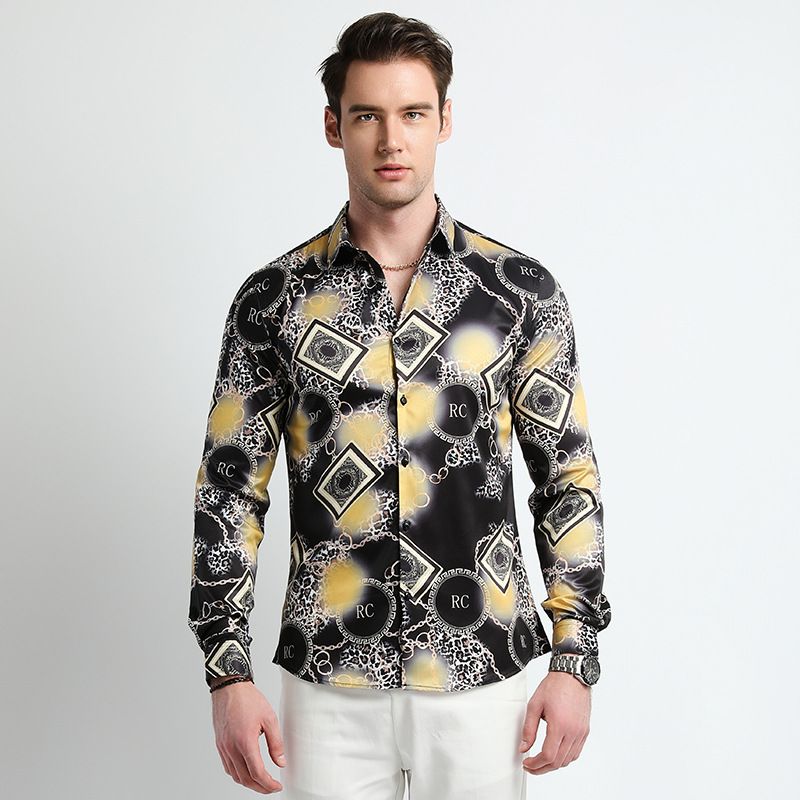 Floral Flannel Vintage Printed Gym Shirt Men,Men's Long Sleeve Formal Casual Clothing Dress Shirt,Plus Size Men's Shirts