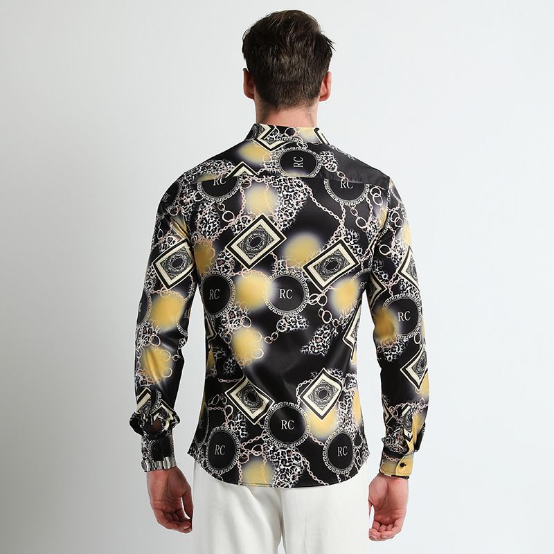 Floral Flannel Vintage Printed Gym Shirt Men,Men's Long Sleeve Formal Casual Clothing Dress Shirt,Plus Size Men's Shirts