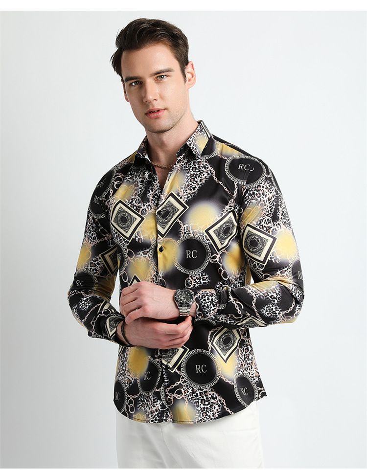 Floral Flannel Vintage Printed Gym Shirt Men,Men's Long Sleeve Formal Casual Clothing Dress Shirt,Plus Size Men's Shirts