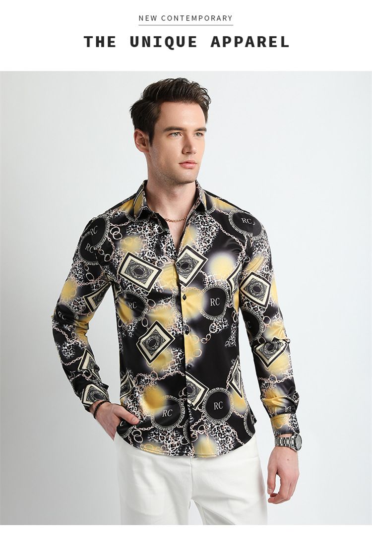 Floral Flannel Vintage Printed Gym Shirt Men,Men's Long Sleeve Formal Casual Clothing Dress Shirt,Plus Size Men's Shirts