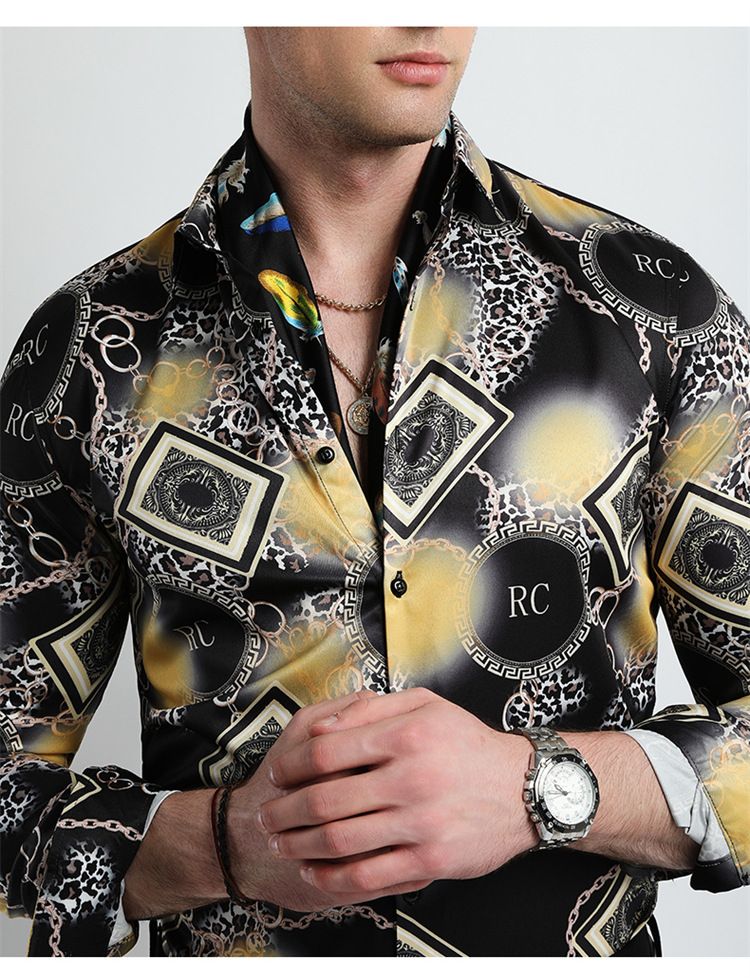 Floral Flannel Vintage Printed Gym Shirt Men,Men's Long Sleeve Formal Casual Clothing Dress Shirt,Plus Size Men's Shirts