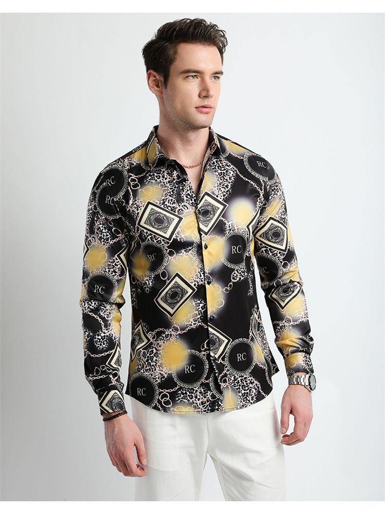 Floral Flannel Vintage Printed Gym Shirt Men,Men's Long Sleeve Formal Casual Clothing Dress Shirt,Plus Size Men's Shirts