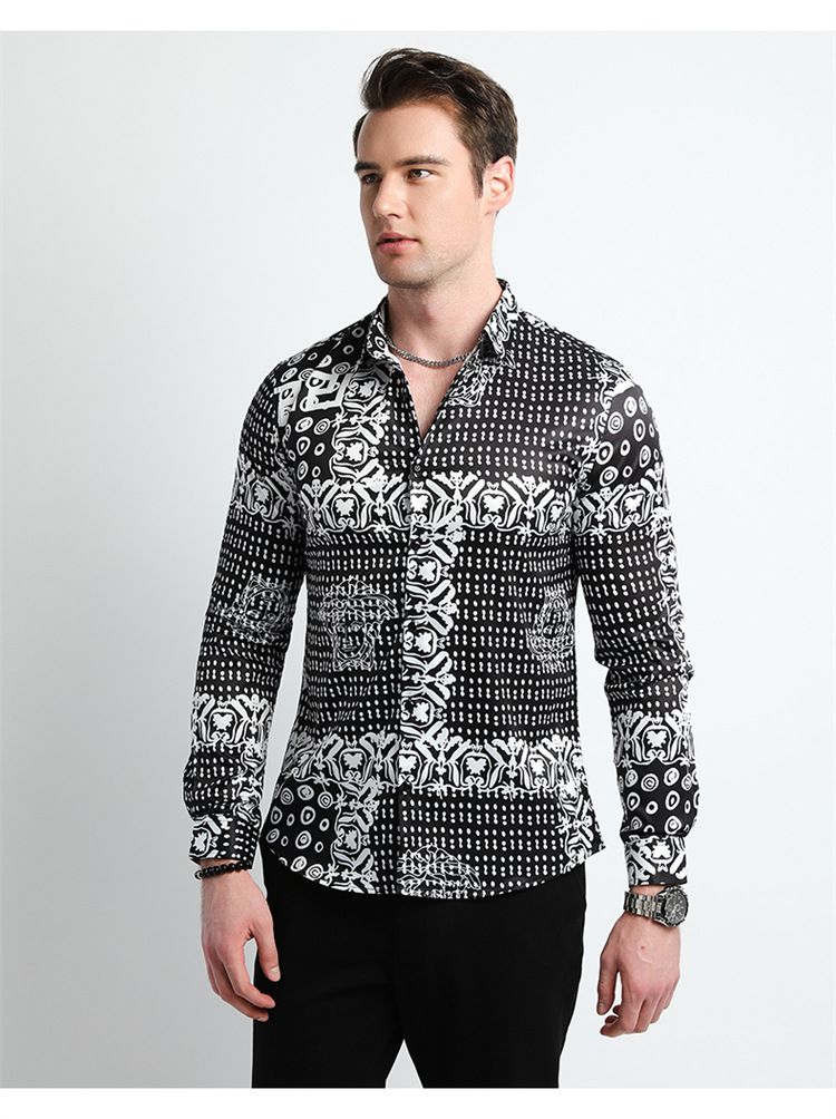 Fashionable Casual Men's Long-sleeved Shirt Men's Shirt