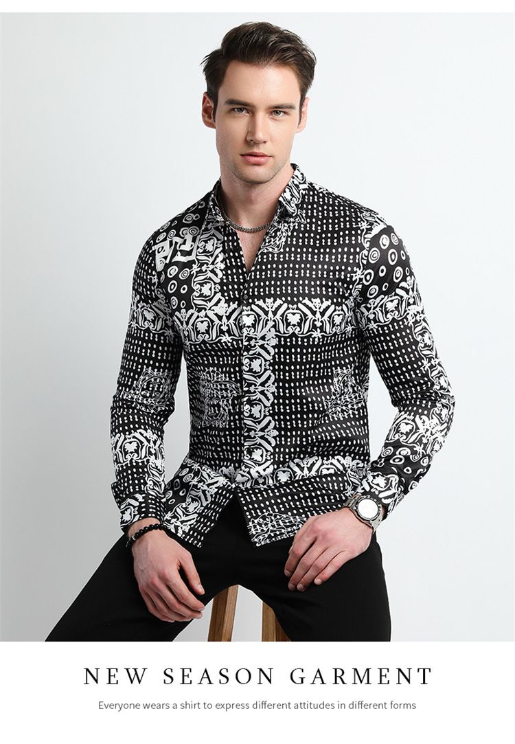 Fashionable Casual Men's Long-sleeved Shirt Men's Shirt