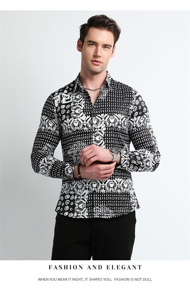 Fashionable Casual Men's Long-sleeved Shirt Men's Shirt