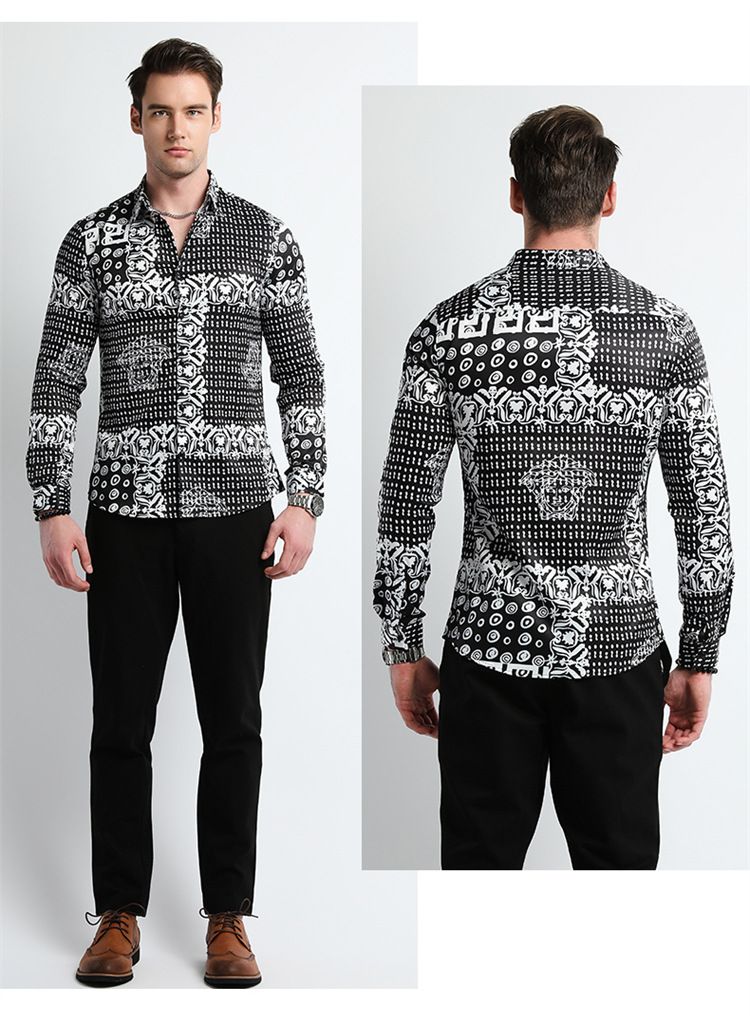 Fashionable Casual Men's Long-sleeved Shirt Men's Shirt