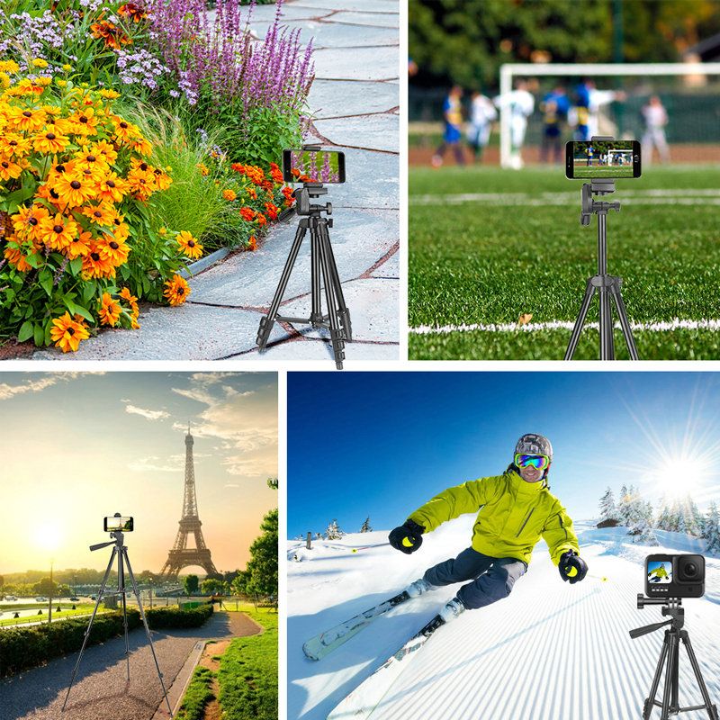 1M Phone Tripod Selfie Stick Camera Tripod Adjustable Tripod Stand with Wireless Remote and Phone Holder Compatible with iPhone Android Phone for Selfies Live Stream Video Vlogging