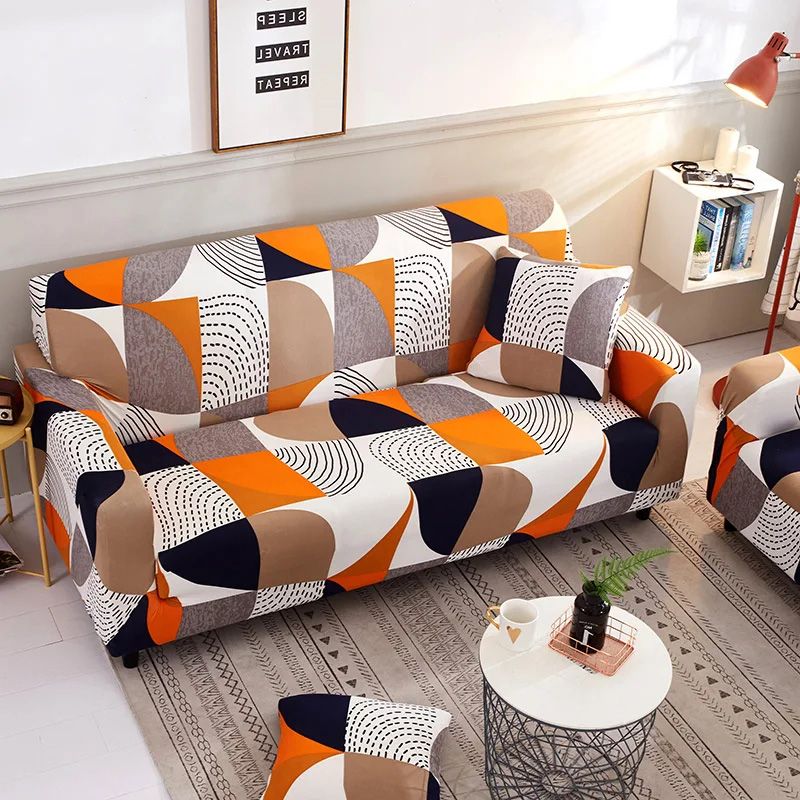Stretch Plaid Sofa Slipcover Elastic Sofa Covers For Living Room Geometric Sofa Covers Armchair Couch Cover Home Decor 1/2/3/Seater