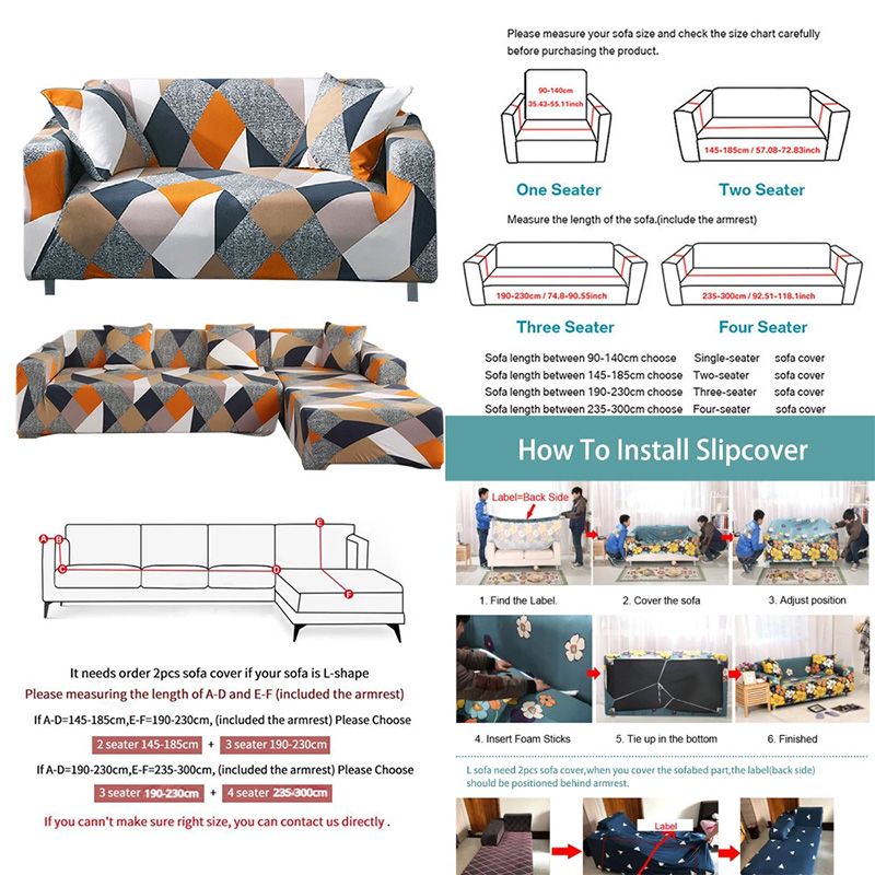 Stretch Plaid Sofa Slipcover Elastic Sofa Covers For Living Room Geometric Sofa Covers Armchair Couch Cover Home Decor 1/2/3/Seater