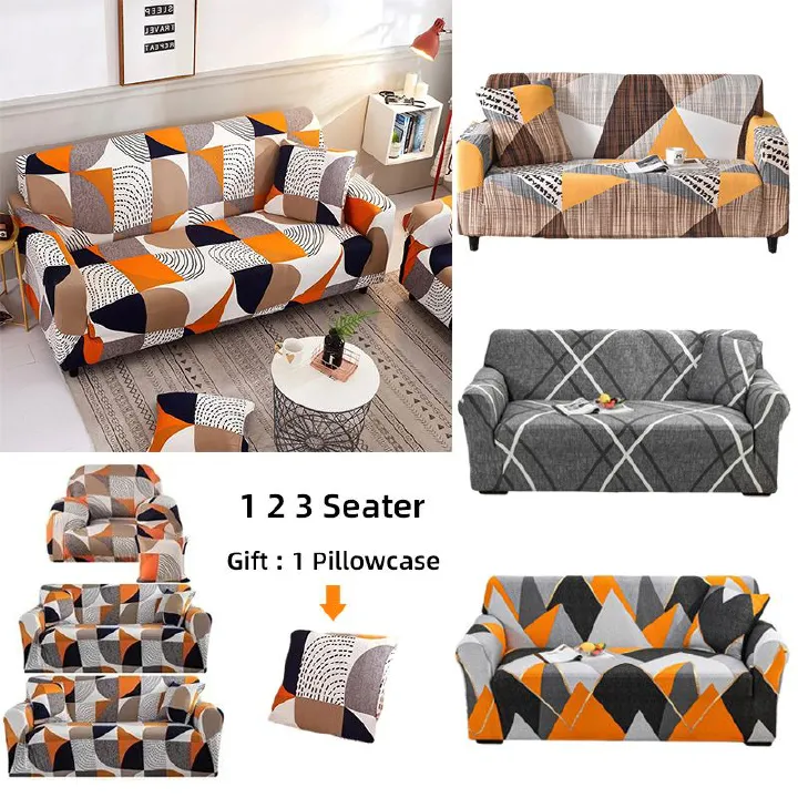 Stretch Plaid Sofa Slipcover Elastic Sofa Covers For Living Room Geometric Sofa Covers Armchair Couch Cover Home Decor 1/2/3/Seater